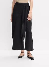 Pantalon large à effet trompe-l'oeil