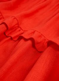 Tiered Linen-Blend Dress
