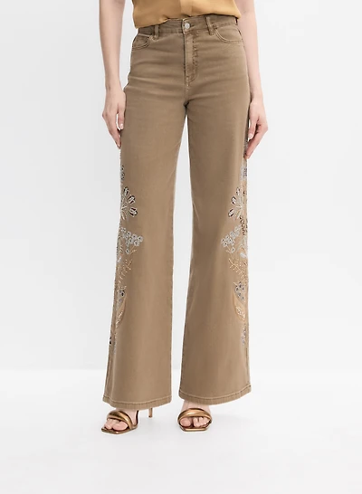 Floral Embroidered Jeans