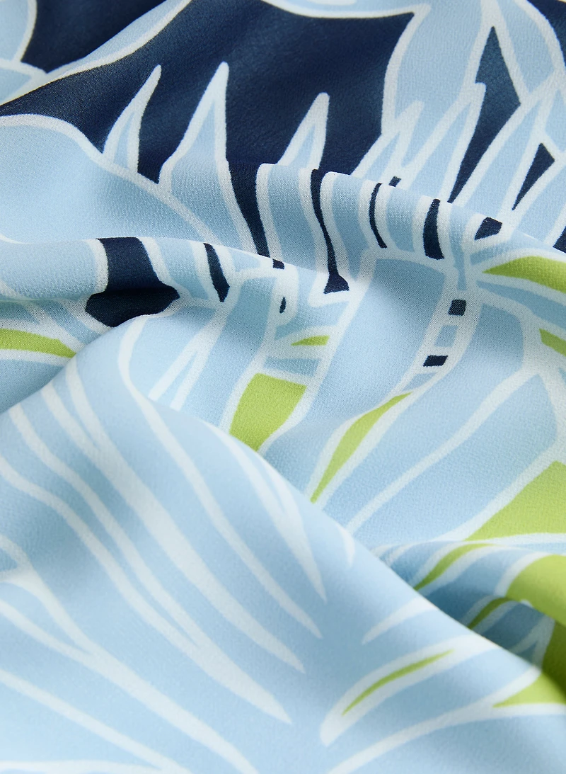 Sleeveless Palm Print Blouse