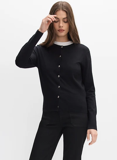 Buttoned Knit Cardigan
