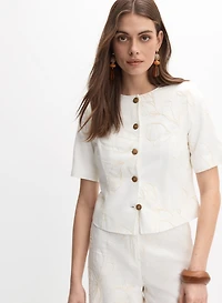 Veste à broderies florales