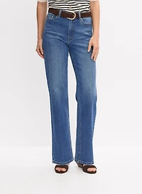 Belted Straight-Leg Jeans
