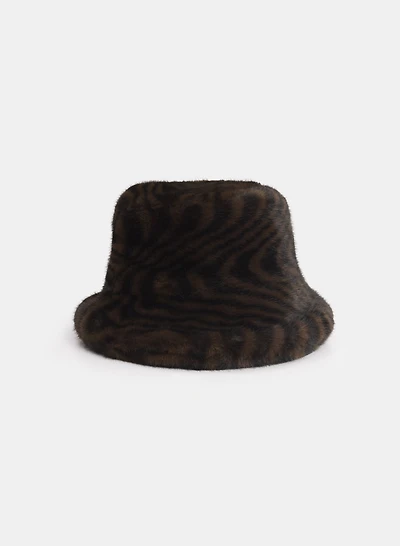 Chapeau cloche en fausse fourrure