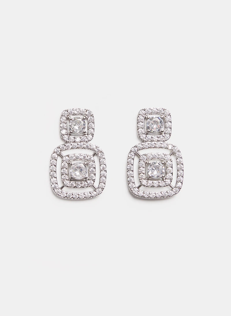 Tiered Square Earrings