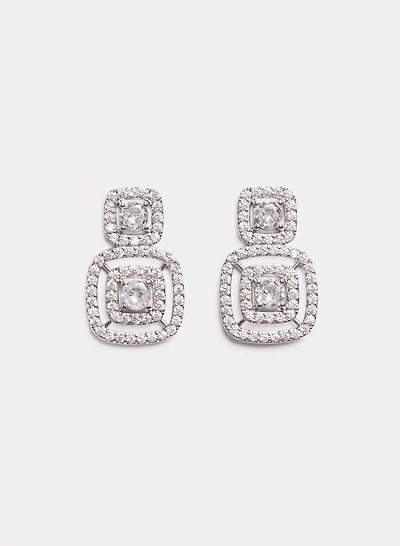 Tiered Square Earrings