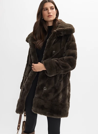 Joseph Ribkoff - Reversible Faux-Fur Coat