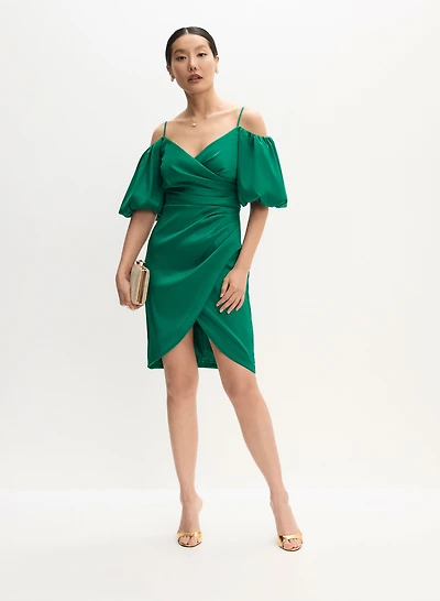 Robe courte à manches ballon