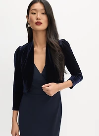 Boléro en velours à manches 3/4