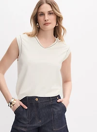 T-shirt à bordures en chaine