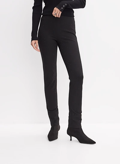 Tonal Studded Slim-Leg Pants