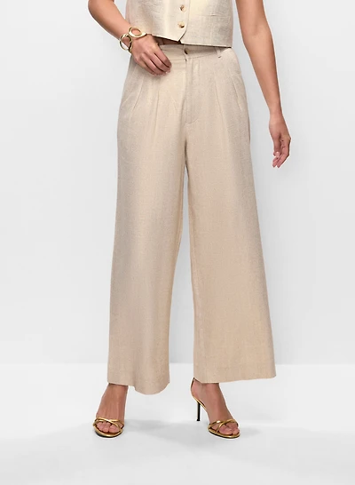 Metallic Effect Wide Leg Pants
