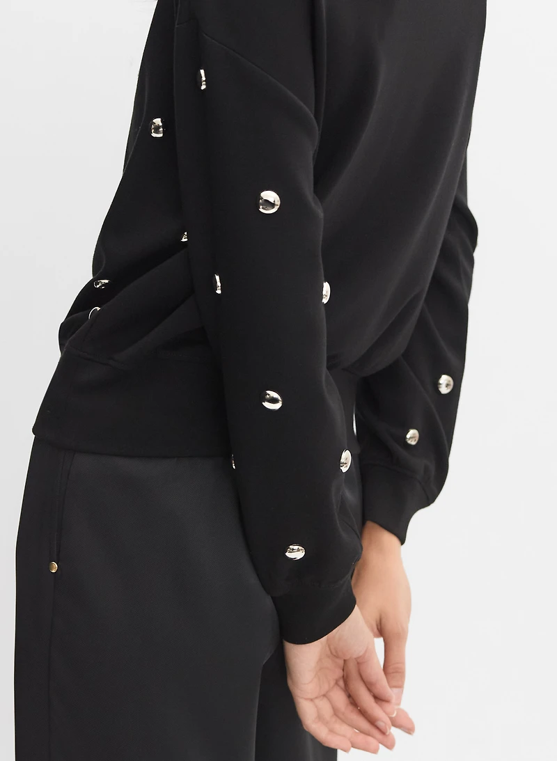 Embellished Crew Neck Top