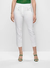 Pull-On Slit Hem Capris