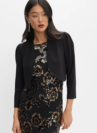 Jersey Puffed Sleeve Bolero