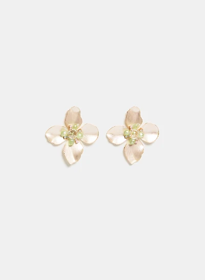 Boucles d'oreilles en fleurs à cristal
