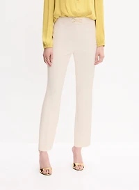 Buckle Detail Straight-Leg Pants