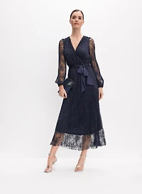 Joseph Ribkoff - Pleated Lace Dress