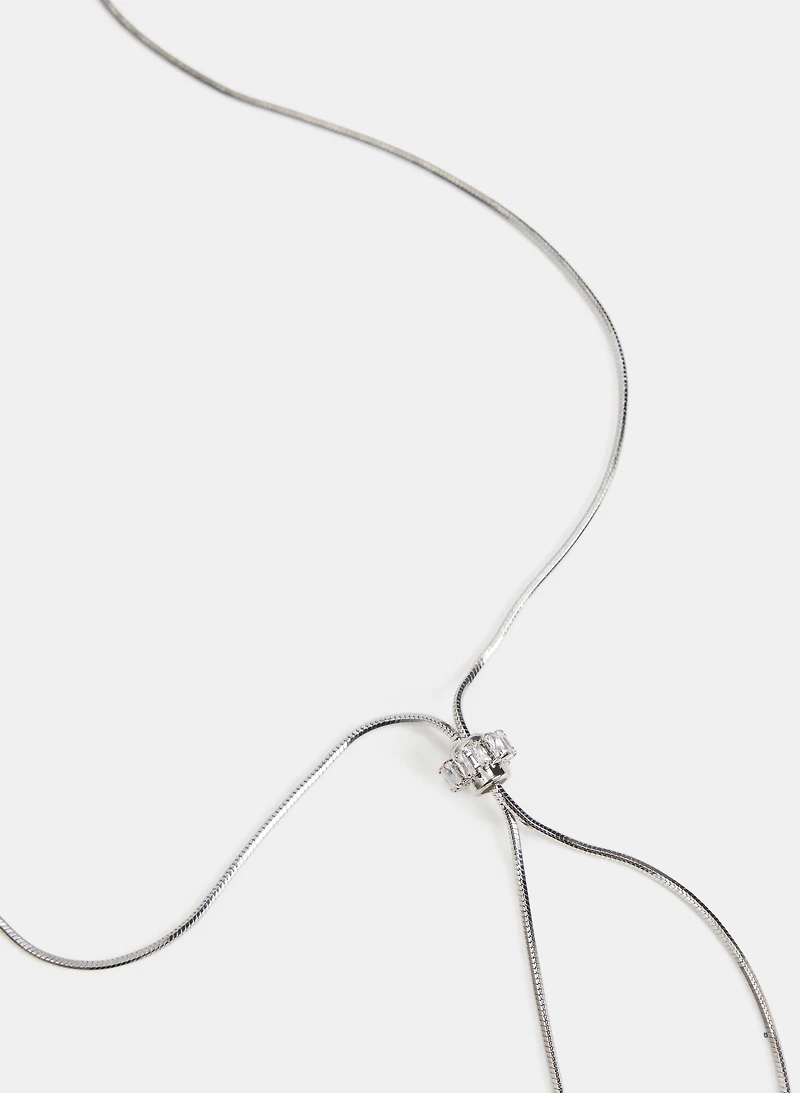 Pearl Drop Bolo Necklace