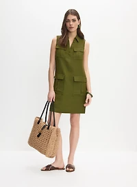 Linen Pocket Detail Dress