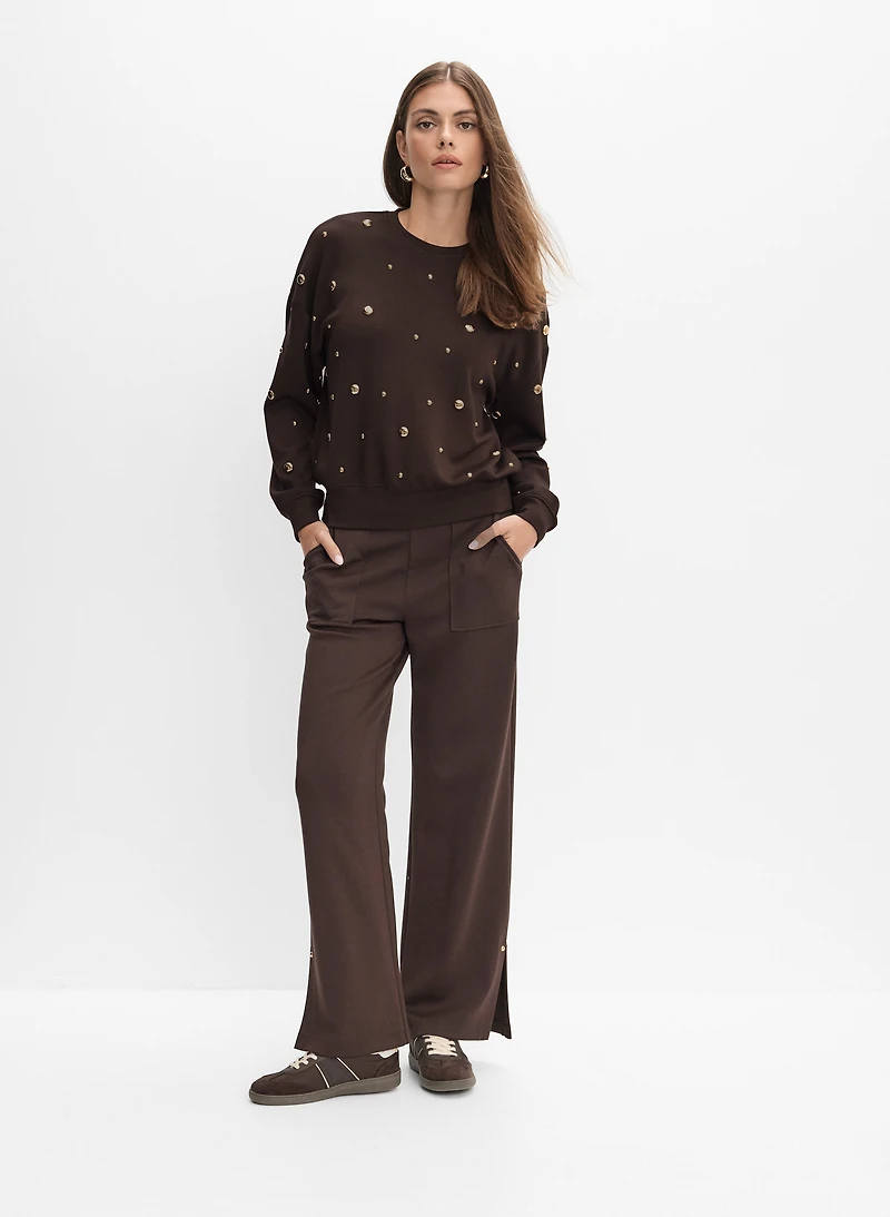 Stud Embellished Sweatshirt