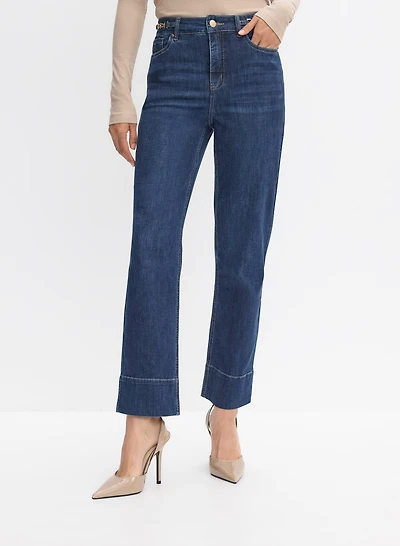 Metal Detail Waistband Jeans