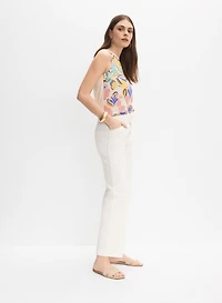 Pantalon ceinturé à jambe droite