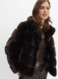 Quilted Faux Fur Coat