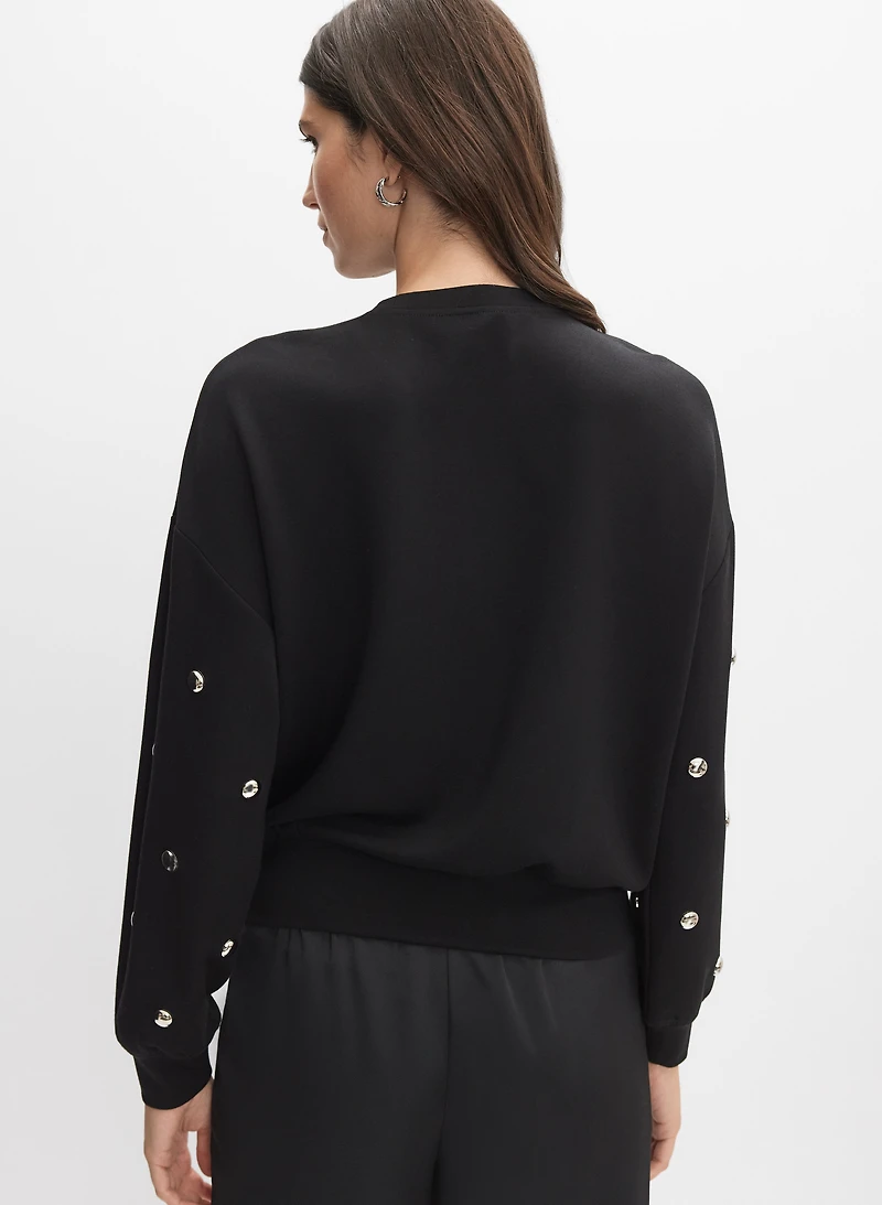 Embellished Crew Neck Top