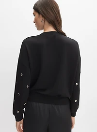 Embellished Crew Neck Top