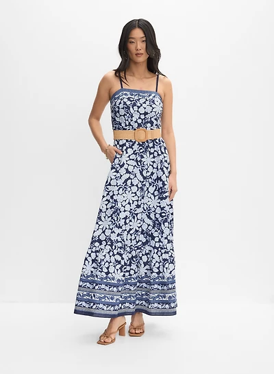 Robe midi à motif floral