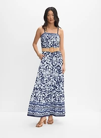 Robe midi à motif floral