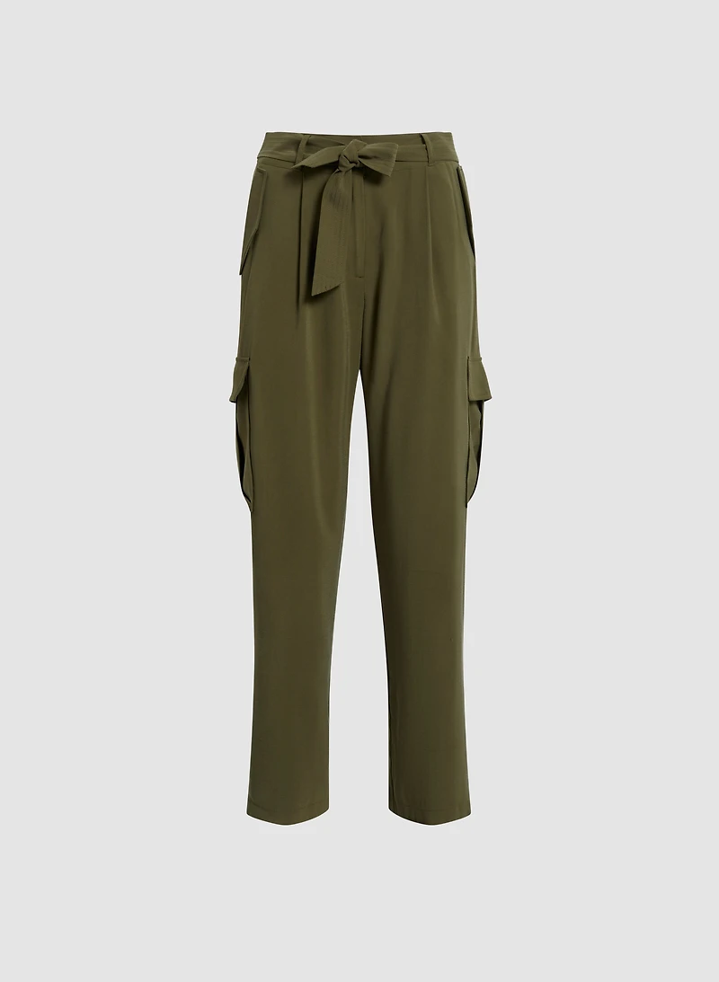 Tie Waist Cargo Pants