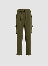 Tie Waist Cargo Pants