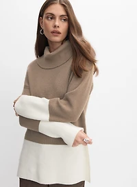 Tunique en tricot à blocs de couleur