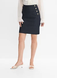 Denim Button Detail Skirt