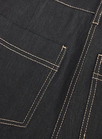 Contrast Stitch Flare-Leg Jeans
