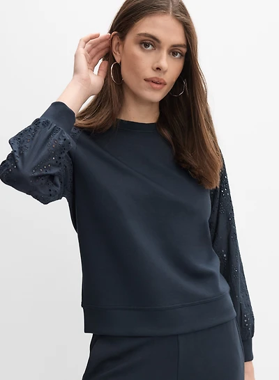 Haut à manches broderies