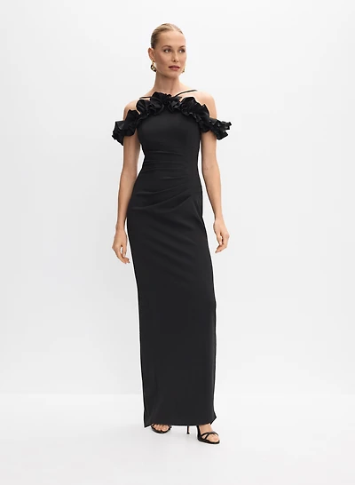BA Nites - Ruffle Detail Fitted Dress