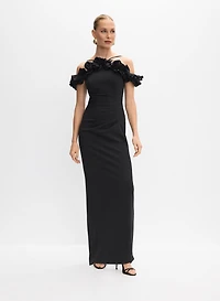 BA Nites - Ruffle Detail Fitted Dress