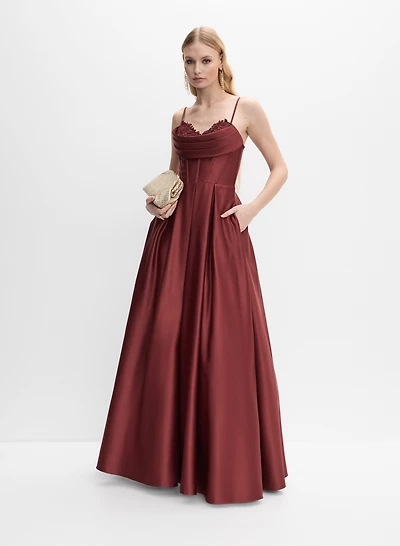 Lace Corset Satin Gown