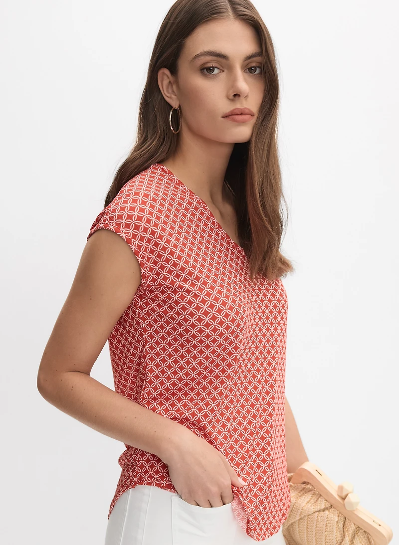 Geometric Print Top