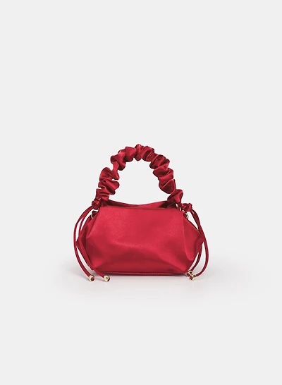 Satin Top Handle Clutch