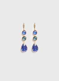 Faceted Stone Dangle Earrings
