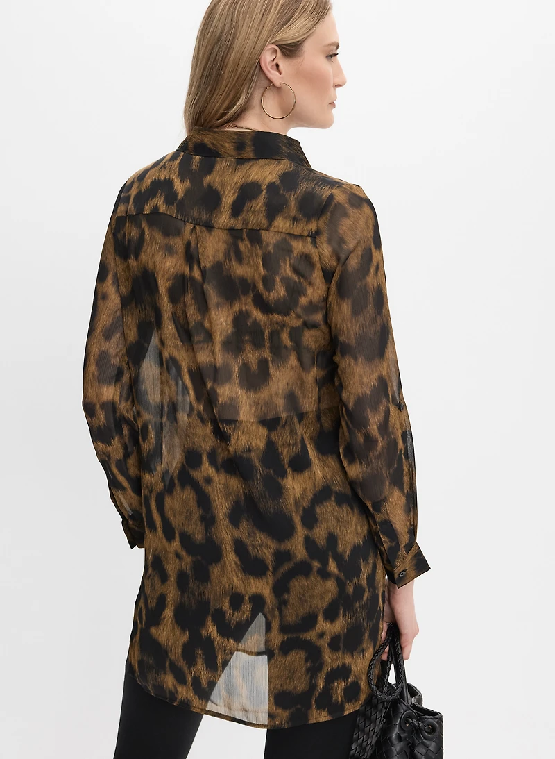 Leopard Chiffon Blouse