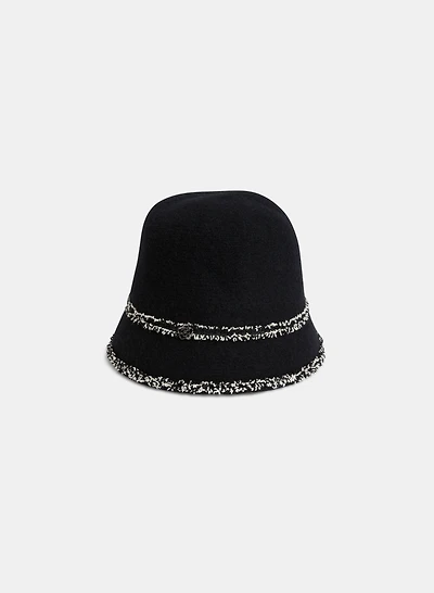 Bouclé Trim Cloche Hat