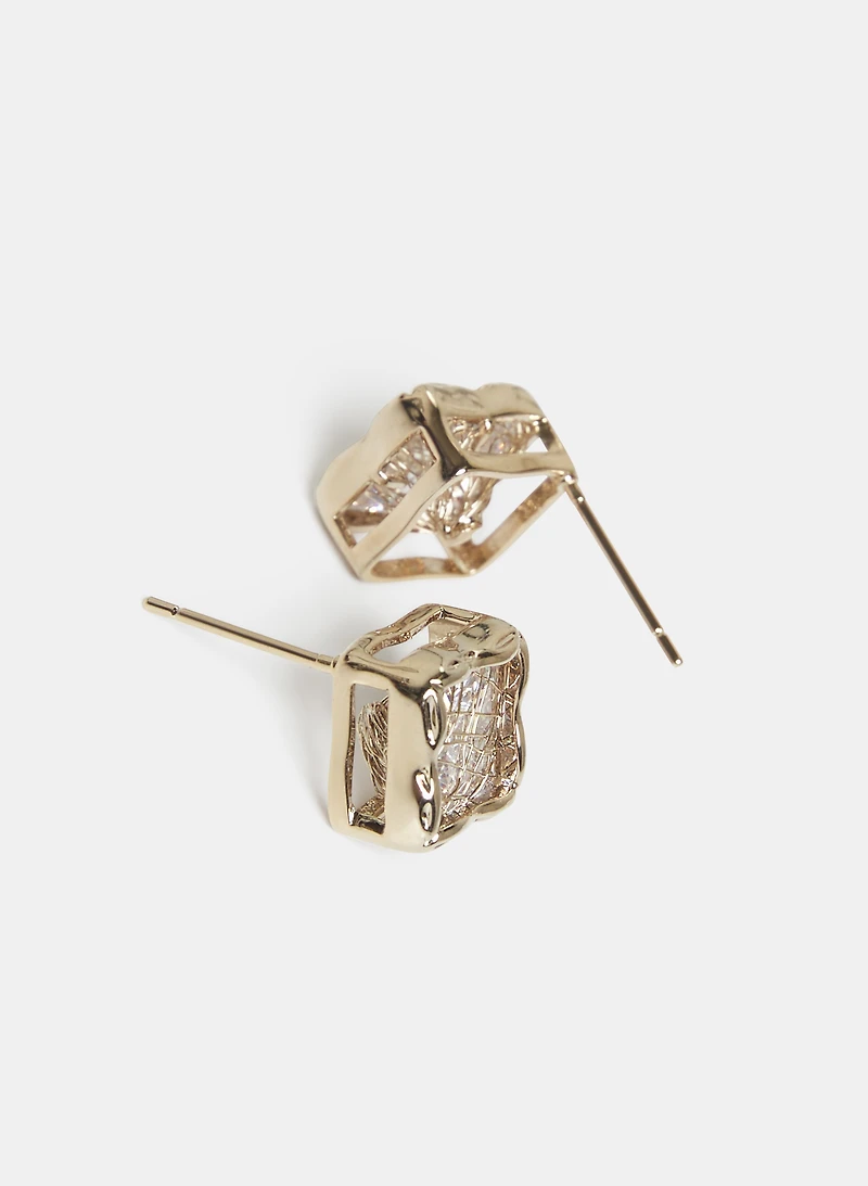 Cubic Zirconia Filigree Earrings