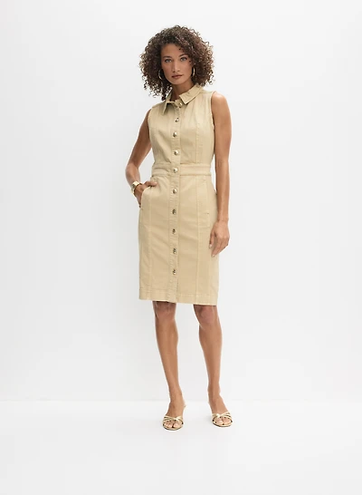 Robe sans manches en denim