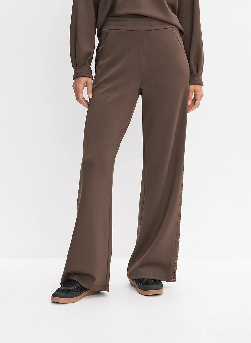 Embellished Wide-Leg Pants