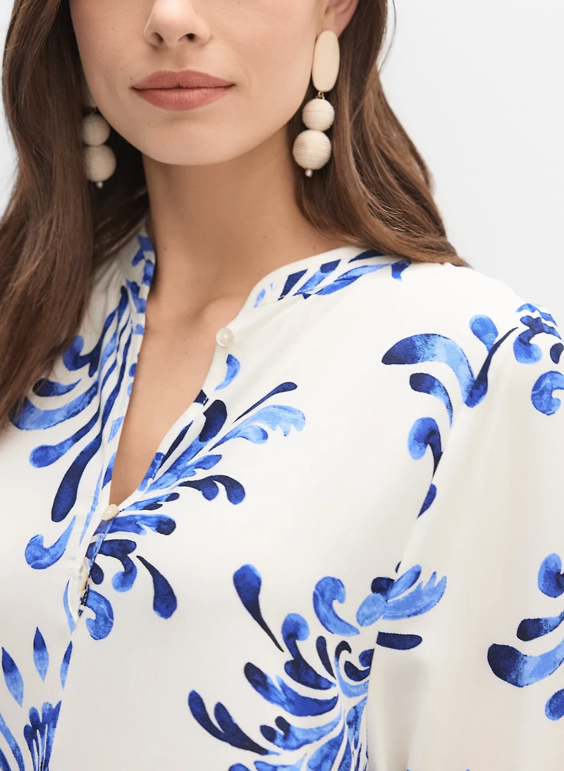 Printed Elbow Sleeve Dress